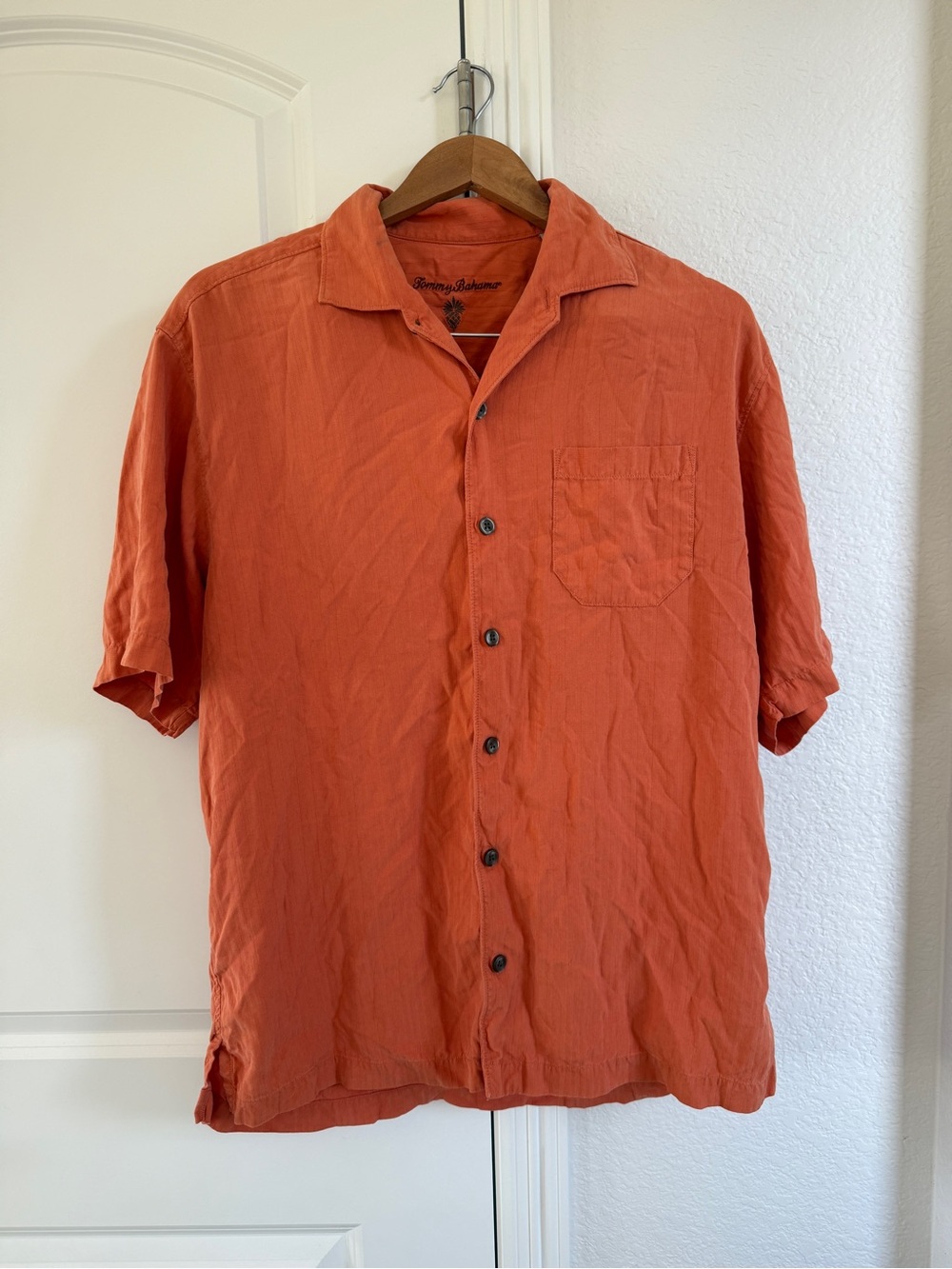 Tommy Bahama Men's Orange Short-Sleeve Silk